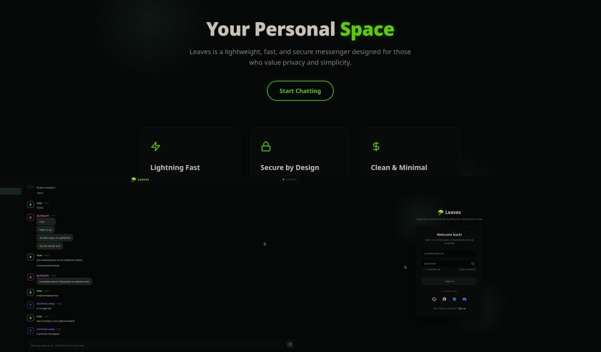 Leaves Interface Preview